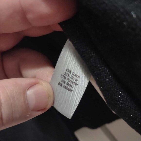 Jennifer Lopez Open Front Cardigan Black - Rhinestone Brooch Med NWT - Picture 6 of 8